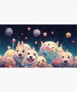 Happy Dogs in Space Postcard RB2909 1 - Anime Stationery artwork Offical Anime Stationery Merch