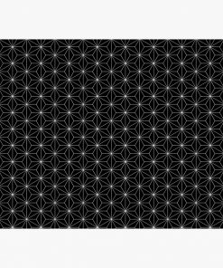 Traditional Japanese Asanoha White on Black Geometric Pattern Kimono Mouse Pad RB2909 1 - Anime Stationery artwork Offical Anime Stationery Merch