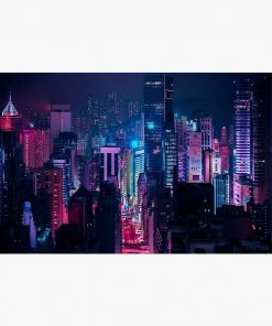 Neon City Aesthetic Postcard RB2909 1 - Anime Stationery artwork Offical Anime Stationery Merch