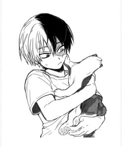 Todoroki with his cat Postcard RB2909 1 - Anime Stationery artwork Offical Anime Stationery Merch