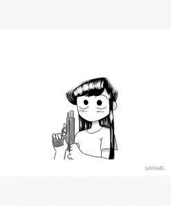 Komi San with a gun from the anime komi-san cant communicate Mouse Pad RB2909 1 - Anime Stationery artwork Offical Anime Stationery Merch