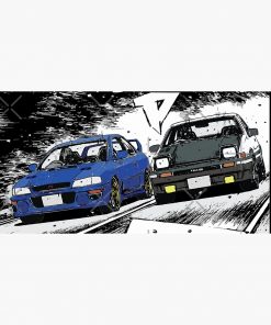 Initial D - Mountain Drift Racing Tandem Takumi Fujiwara AE86 vs Bunta Fujiwara GC8 Chase Desk Mat RB2909 1 - Anime Stationery artwork Offical Anime Stationery Merch