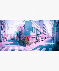 Anime in Real Life Vaporwave Summer Day in Tokyo Residential area Desk Mat RB2909 1 - Anime Stationery artwork Offical Anime Stationery Merch