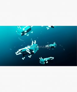 Glow Axolotl Desk Mat RB2909 1 - Anime Stationery artwork Offical Anime Stationery Merch