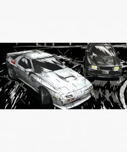 Initial D - Mountain Drift Racing Tandem EVO III vs FC rx-7 Desk Mat RB2909 1 - Anime Stationery artwork Offical Anime Stationery Merch