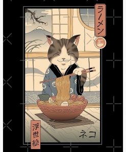 Neko Ramen Ukiyo-e Greeting Card RB2909 1 - Anime Stationery artwork Offical Anime Stationery Merch