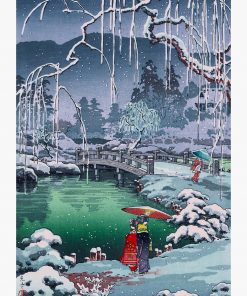Spring Snow at Maruyama by Tsuchiya Koitsu Greeting Card RB2909 1 - Anime Stationery artwork Offical Anime Stationery Merch