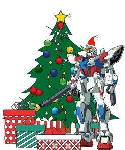 Gundam Around The Christmas Tree Greeting Card RB2909 1 - Anime Stationery artwork Offical Anime Stationery Merch