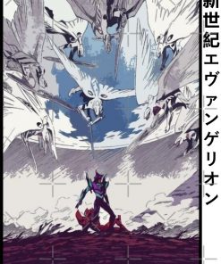 Eva Units 01 & 02 VS Mass Production Evas (Neon Genesis Evangelion) Greeting Card RB2909 1 - Anime Stationery artwork Offical Anime Stationery Merch