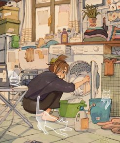 Laundry Room Greeting Card RB2909 1 - Anime Stationery artwork Offical Anime Stationery Merch
