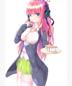 Happy birthday, Anime girl with cake Greeting Card RB2909 1 - Anime Stationery artwork Offical Anime Stationery Merch