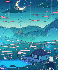 Crystal Shower Postcard RB2909 1 - Anime Stationery artwork Offical Anime Stationery Merch