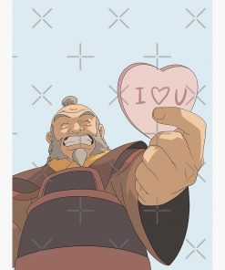 Uncle Iroh "I heart you" Candy Heart Postcard RB2909 1 - Anime Stationery artwork Offical Anime Stationery Merch