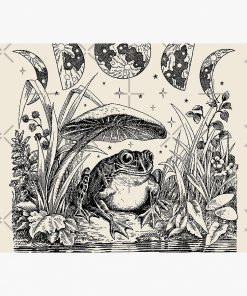Cute Cottagecore Aesthetic Frog Mushroom Moon Witchy Vintage - Dark Academia Goblincore Witchcraft Froggy - Emo Grunge Nature Fantasy - Fairycore Toad Toadstool Pond Mouse Pad RB2909 1 - Anime Stationery artwork Offical Anime Stationery Merch