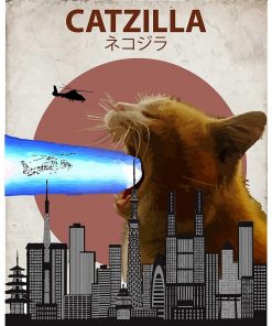 Catzilla - Giant Cat with Mouth Lasers Greeting Card RB2909 1 - Anime Stationery artwork Offical Anime Stationery Merch