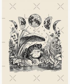 Cute Cottagecore Aesthetic Frog Mushroom Moon Witchy Vintage - Dark Academia Goblincore Witchcraft Froggy - Emo Grunge Nature Fantasy - Fairycore Toad Toadstool Pond Spiral Notebook RB2909 1 - Anime Stationery artwork Offical Anime Stationery Merch