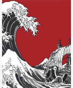 RED The Great Wave Spiral Notebook RB2909 1 - Anime Stationery artwork Offical Anime Stationery Merch