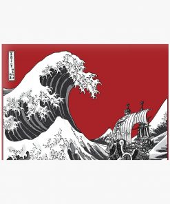 RED The Great Wave Hardcover Journal RB2909 1 - Anime Stationery artwork Offical Anime Stationery Merch