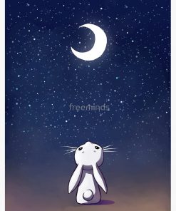 Moon Bunny Greeting Card RB2909 1 - Anime Stationery artwork Offical Anime Stationery Merch