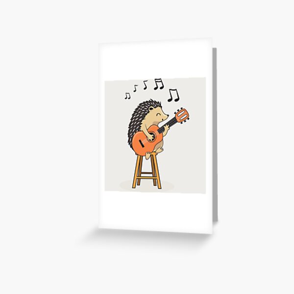 Funny Hedgehog playing the guitar Greeting Card RB2909 product Offical Anime Stationery Merch