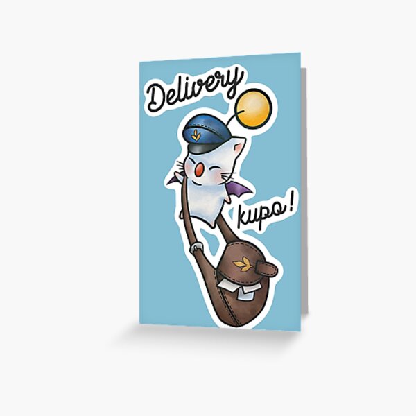 Special delivery, kupo! Delivery moogle from Final Fantasy 14 art Greeting Card RB2909 product Offical Anime Stationery Merch