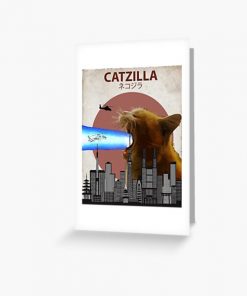 Catzilla - Giant Cat with Mouth Lasers Greeting Card RB2909 product Offical Anime Stationery Merch