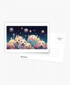Happy Dogs in Space Postcard RB2909 product Offical Anime Stationery Merch
