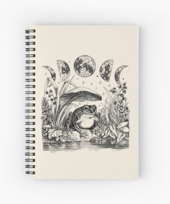 Cute Cottagecore Aesthetic Frog Mushroom Moon Witchy Vintage - Dark Academia Goblincore Witchcraft Froggy - Emo Grunge Nature Fantasy - Fairycore Toad Toadstool Pond Spiral Notebook RB2909 product Offical Anime Stationery Merch
