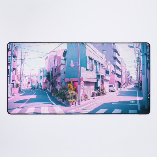 Anime in Real Life Vaporwave Summer Day in Tokyo Residential area  Desk Mat RB2909 product Offical Anime Stationery Merch