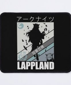 Lappland from Arknights the Perky Gray Wolf Operator in Cool Aesthetic Silhouette Design with Japanese Chinese Bold Text | Black Mouse Pad RB2909 product Offical Anime Stationery Merch