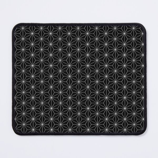 Traditional Japanese Asanoha White on Black Geometric Pattern Kimono Mouse Pad RB2909 product Offical Anime Stationery Merch