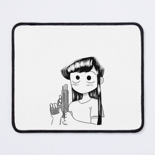Komi San with a gun from the anime komi-san cant communicate Mouse Pad RB2909 product Offical Anime Stationery Merch