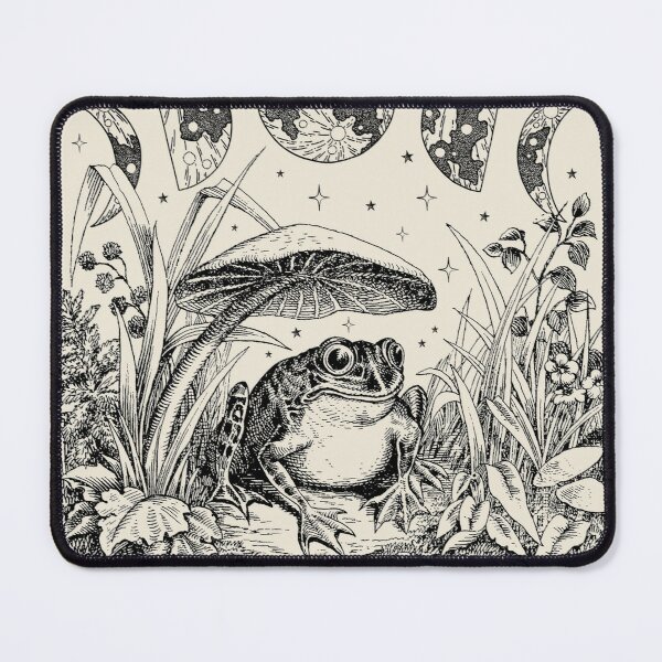 Cute Cottagecore Aesthetic Frog Mushroom Moon Witchy Vintage - Dark Academia Goblincore Witchcraft Froggy - Emo Grunge Nature Fantasy - Fairycore Toad Toadstool Pond  Mouse Pad RB2909 product Offical Anime Stationery Merch