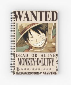 One Piece Stationeries - Luffy Wanted Poster Spiral Notebook
