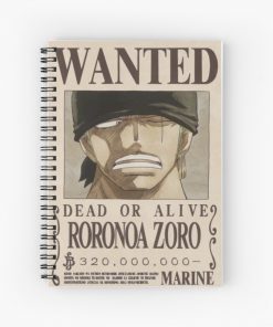 One Piece Stationeries - Zoro Wanted Poster Spiral Notebook