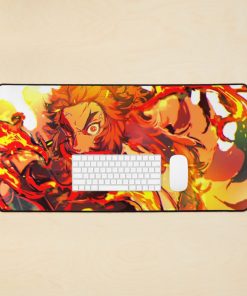 Demon Slayer Rengoku Kyojuro Fire Breathing Mouse Pad 8 - Anime Stationery urdesk mat flatlay propsquare1000x1000 9 - Anime Stationery